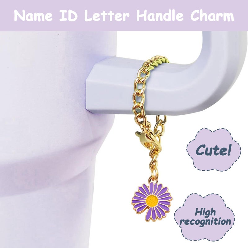 vikgle Stanley Cup Accessories Set,Including 2 Pcs 0.4in Straw Cover, 1 Silicone Spill-Proof Stopper Set of 3, 1 Cute Purple Flower Handle Charm, 1 Silicone Boot Fits Stanley 40&30 Oz Tumbler (Purple) - Image 3